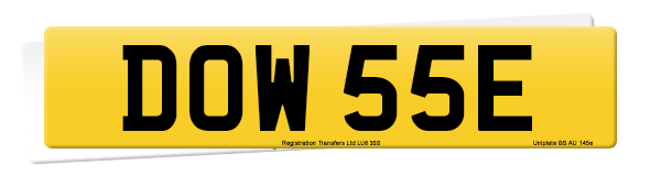 Registration number DOW 55E